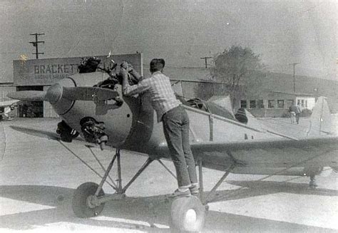 vintage planes and flight students at Brackett Field Airport
