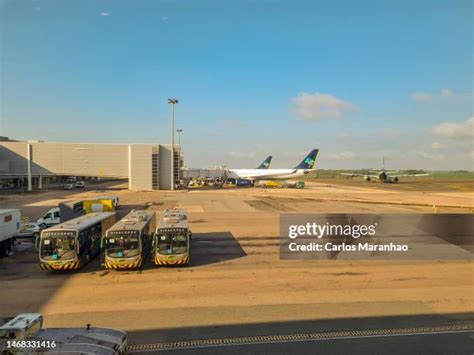 Viracopos Airport runway congestion during stormy weather in Campinas