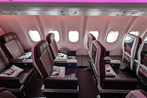 Virgin Atlantic Airbus A330-900 premium economy seat 38 inch pitch sparkling wine London Heathrow