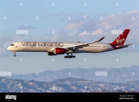 Virgin Atlantic Airbus A350-1000 arriving at Los Angeles International Airport