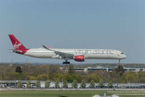 Virgin Atlantic Airbus A350-1000 premium long-haul aircraft at London Heathrow