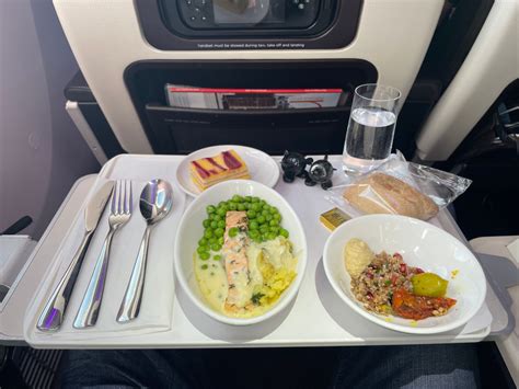Virgin Atlantic premium economy Royal Doulton dining sparkling wine British Italian cuisine
