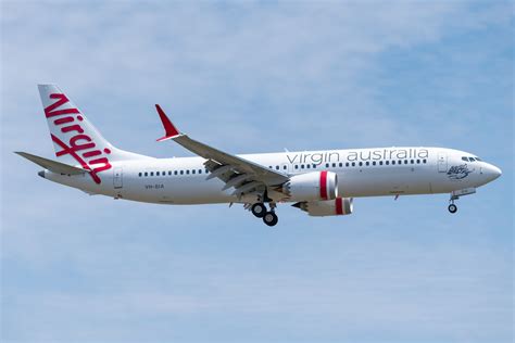 Virgin Australia Boeing 737 MAX 8 arriving at Bali Ngurah Rai International Airport