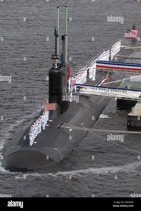 Virginia class nuclear submarine in naval shipyard dry dock maintenance