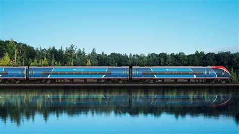 Vision of a modern passenger train traveling through Georgia landscape