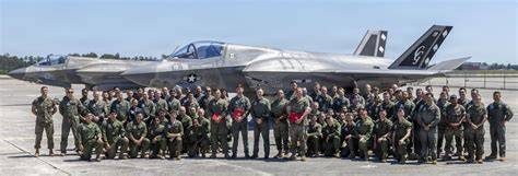 VMFA-231 Ace of Spades squadron pilots gathered before reactivation ceremony
