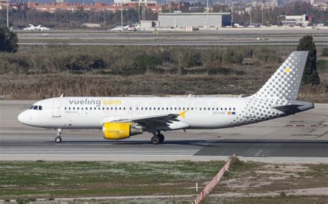 Vueling Airbus A320 taxiing at Barcelona El Prat Airport