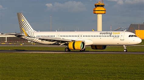 vueling airbus a321neo preparing for departure at rome fiumicino airport