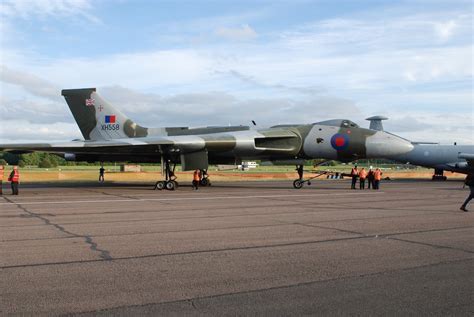 vulcan xh558 parked with visitor access and signage at open air museum