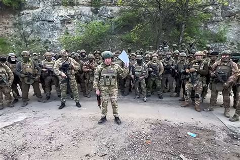 Wagner Group fighters during operations in eastern Ukraine conflict zone