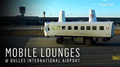 Washington Dulles International Airport mobile lounges transporting passengers