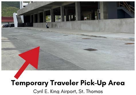 Water taxi pickup area at Cyril E. King Airport with passengers transferring to St. John