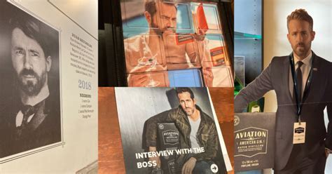 Welcome desk and distillery tour area with Ryan Reynolds cutout at Aviation Gin Distillery