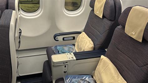 widebody economy cabin with generous 34 inch seat pitch
