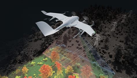 Wingcopter 198 equipped with LiDAR scanner during infrastructure survey mission