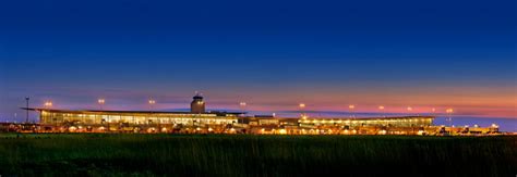 Winnipeg Richardson International Airport terminal prairie architecture night lighting