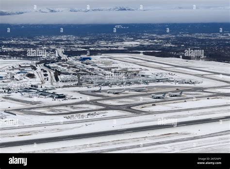 winter cargo operations Boeing 777F Anchorage International Airport snow