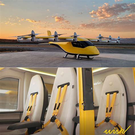 wisk aero autonomous air taxi at helipad in urban setting