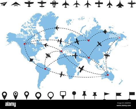 world map airline routes crossing borders global aviation network lines