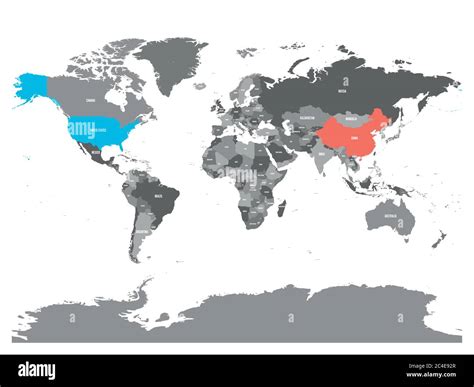 World map highlighting USA and China with drone icons
