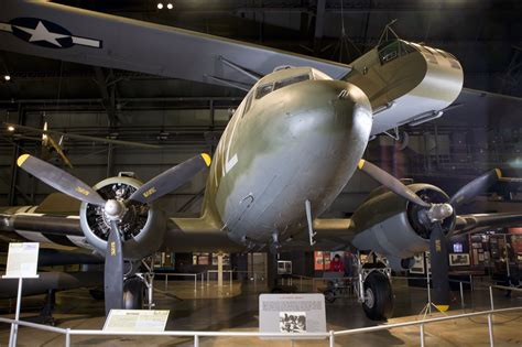 WWII military glider Waco CG-4A on display at aviation museum