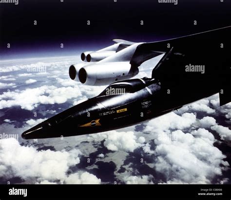 X-15 releasing from B-52 mothership before hypersonic flight in 1967