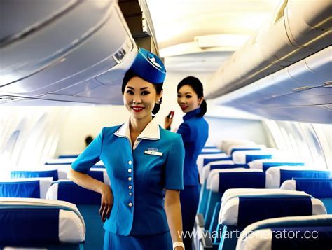 Xiamen Airlines flight attendant serving a passenger onboard