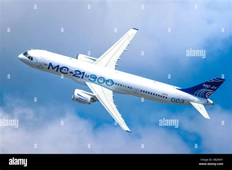 Yakovlev MC-21-300 prototype narrowbody airliner during flight testing