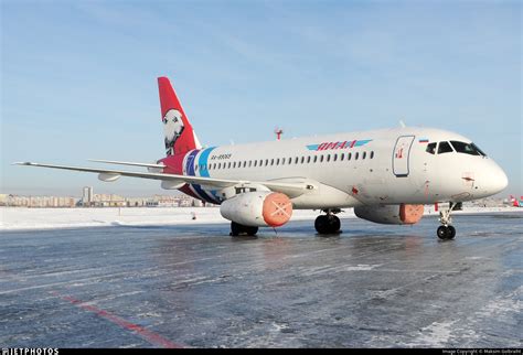 Yamal Airlines sukhoi superjet takes off