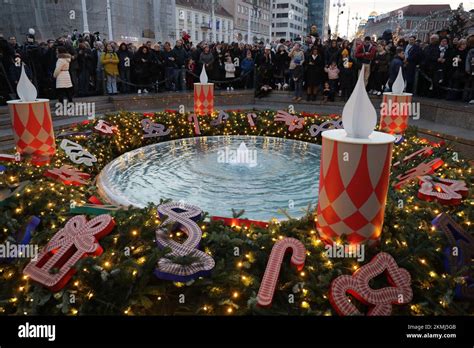 Zagreb Advent market lighting ceremony at Ban Jelačić Square