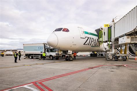 Zipair aircraft preparing for departure at Narita International Airport