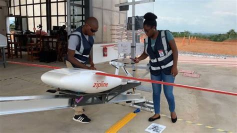 Zipline drone launch platform in Ghana servicing rural healthcare facilities
